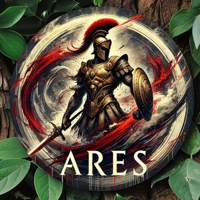 2D Flat,Greek God Ares (Olympus) Tin Metal Signs Home Décor Vintage Greek Mythol