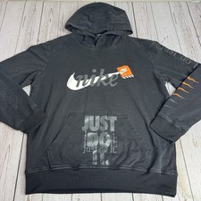 Nike Just Do It Spell Out Hoodie Hooded Sweatshirt Mens Medium Big Graphics