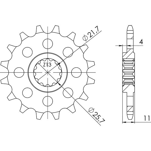 Ritzel P520 - Z16 (DIS.21603) Yamaha 600 FZ6 N / FZ6 Na ABS / FZ6 NS S-image