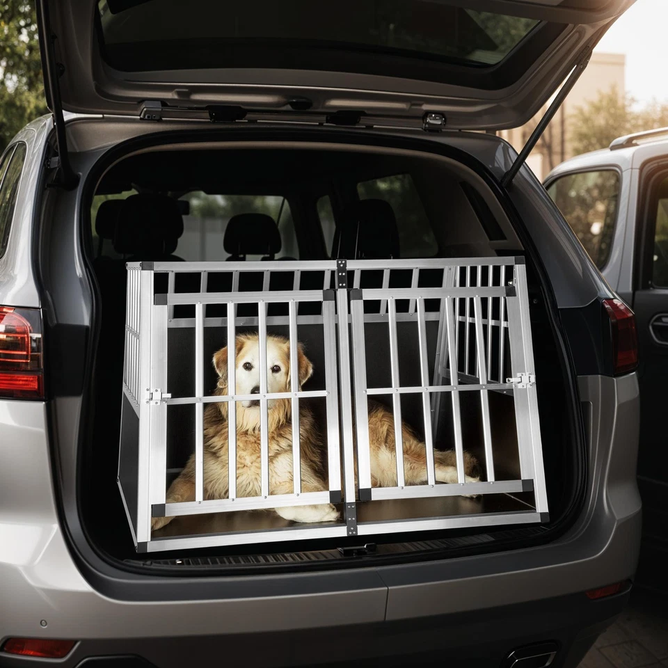 Hundebox Auto Alu XXl Doppel Hundetransportbox Autotransportbox Reisebox Trapez - Bild 4 von 4