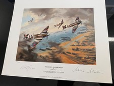 Normandy Fighter Sweep -Robert Taylor pencil signed WW2 Johnnie Johnson RAF