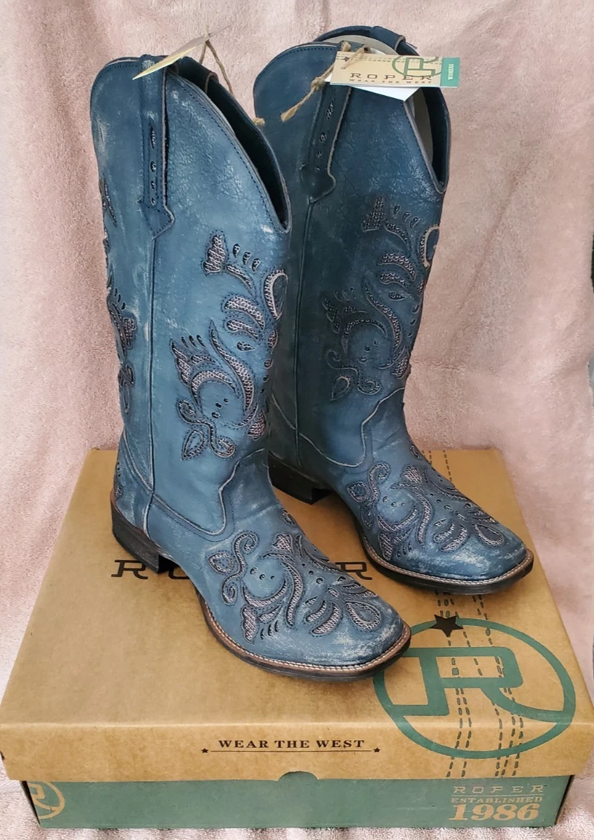 Vintage A.S98 Bottes de cowboy Air Step en cuir marron pour femmes