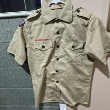 Boy Scout BSA UNIFORM Tan SHIRT Youth Large Short Sleeve P42