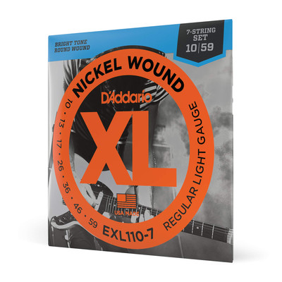 D'Addario EXL110 7 String Regular Light Electric Guitar Strings Nickel Wound 