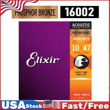 Elixir 16002 Nanoweb Phosphor Bronze Acoustic Guitar Strings 10-47 Extra LightSP