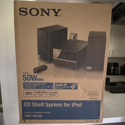 Sony CMT-BX20i CD Shelf System iPod Dock Remote 50W AM/FM MP3 Black