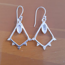 925 Sterling Silver4x8mm Marquise Blank Earri...