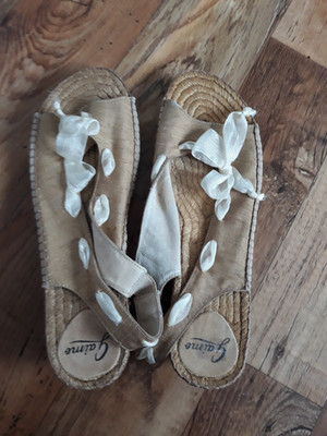 Gaimo Damen Slingback Sandalen Open Toe Espadrilles mit Schleife Größe 41