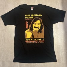 VTG 1999 Leonard Peltier American Indian  John Trudell Chicago T-Shirt Political