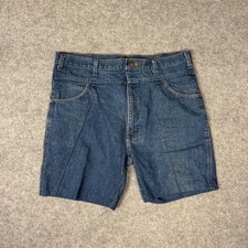 Vintage Made in USA Denim Shorts Mens 40 Blue High Rise Cotton Workwear Cutoffs