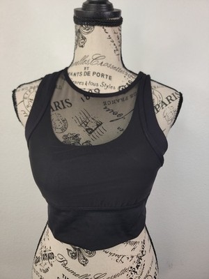 Lululemon Sport Bra Sz 6 Double Tap ll Mesh Overlaid  Luxtreme Black W2AJYS