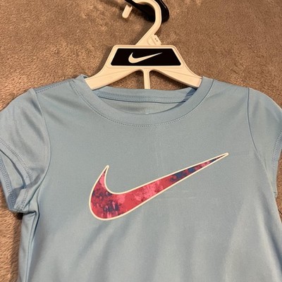 blue and pink nike outfit
