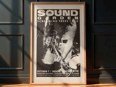 Soundgarden Screaming Trees Tad 1990 Concert Poster 24x36 Unframed Print