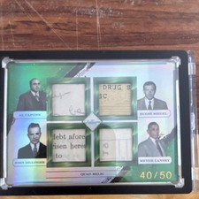 2023 Quad Relic Trading Card Al Capone John Dillinger Bugsy Siegel Meyer Lansky