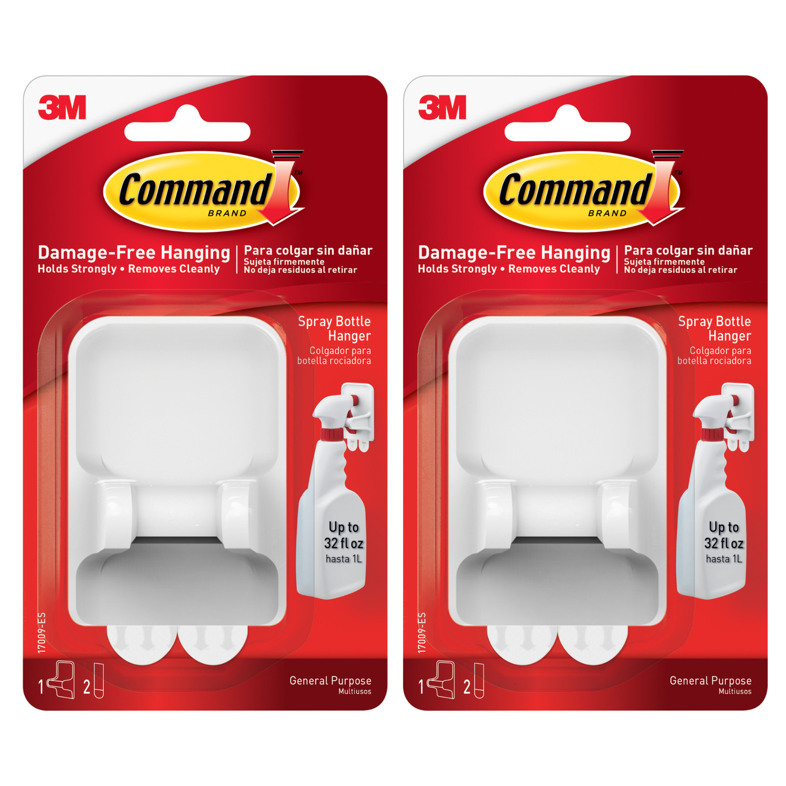 Command Spray Bottle Hangers [Removable]: (White) [2 Hangers