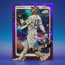 Topps 2024 Cosmic Chrome Purple Nebula Refractor Jazz Chisholm Jr. Yankees #183