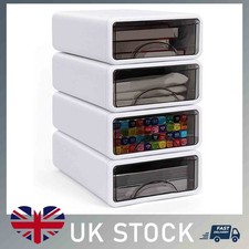 Mini Desk Organizer, 4 Tier Stackable Desk Storage Box, Plastic Storage Drawers