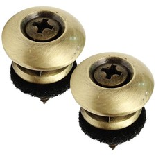 2Pcs Golden Guitar Strap Lock Buttons Durable Iron for Electric Acoustic