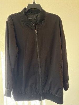 Bernardo Bomber Jacket Men XL Black Full Zip Classic City Casual Streetwear