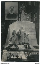 WWI Belgium KIA shot hero spy UK nurse Edith Cavellt statue photo postcard