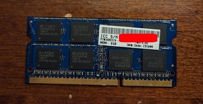 Elpida 8GB DDR3 2Rx8 PC3L-12800S EBJ81UG8EFU0-GN-F Laptop RAM Memory