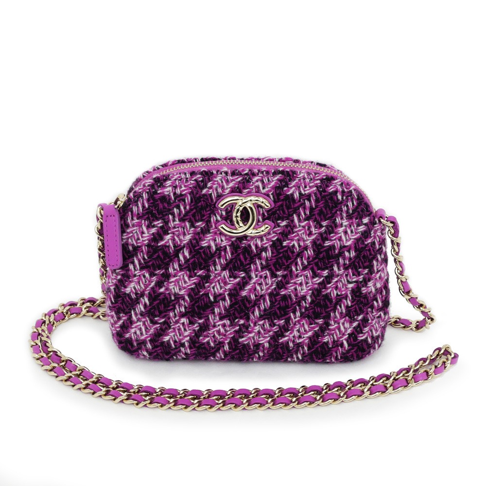 CHANEL 2024 Tweed Chain Shoulder Bag in Purple for Ladies - New Condition