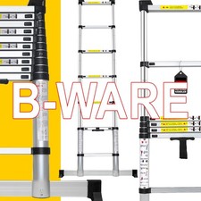 B-Ware Teleskopleiter Stehleiter Ausziehleiter Aluminium Anlegeleiter 2 bis 4,4m