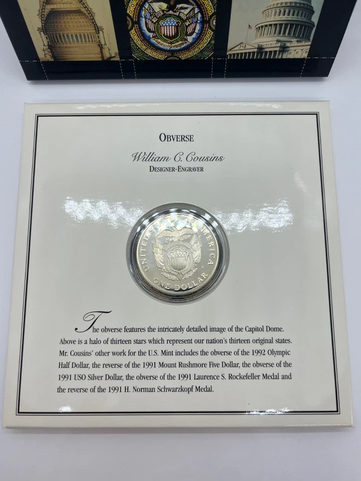 The US Capitol Silver Dollar "S" Mint Mercanti & Cousins Designed - Image 3 of 4