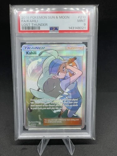 2018 POKEMON SUN & MOON LOST THUNDER #210 FULL ART/KAHILI PSA 9