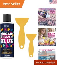 Jigsaw Puzzle Glue Clear with Applicators, Non-Toxic, Quick Dry  Water-Solub...
