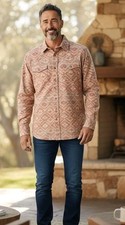 Wrangler Retro Premium Pearl Snap Flannel Shirt Shacket Aztec Western Men s XLT