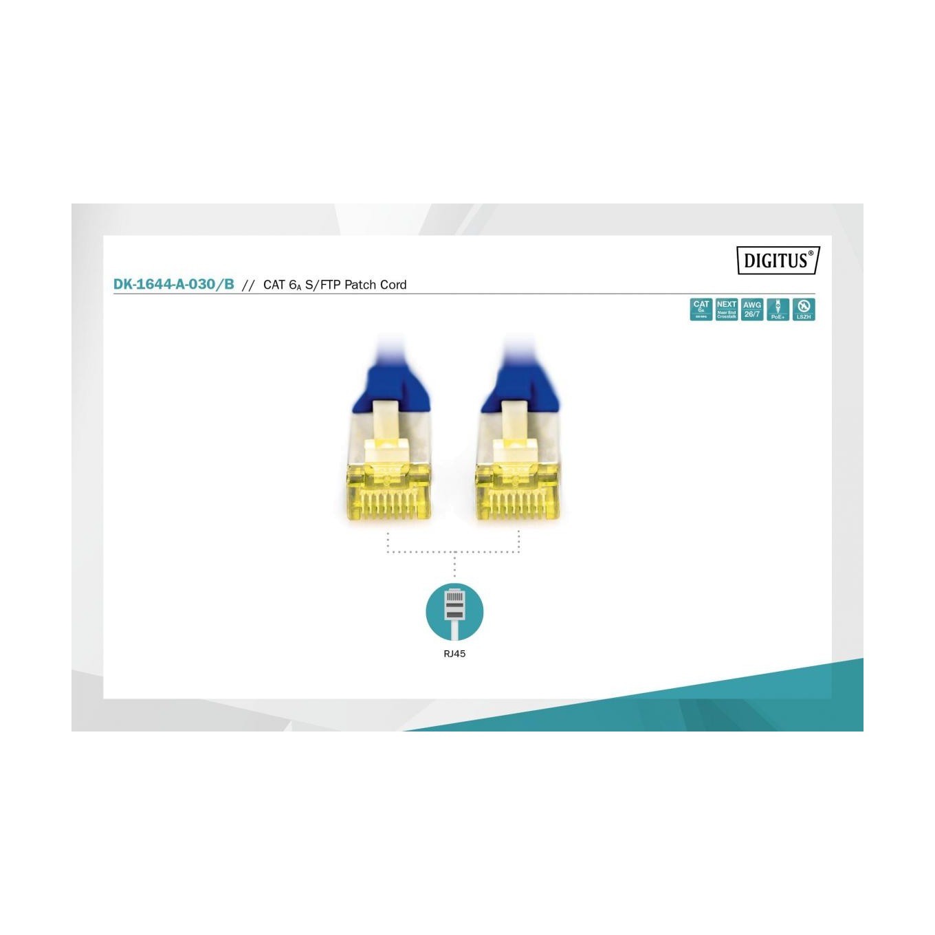 Patchcord RJ45/RJ45 S/FTP Cat. 6A 3m AWG 26/7 DK-1644-A-030/B