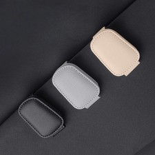 Sunglasses Glasses Card Ticket Magnetic Clip Car Sun Visor Leather Holder