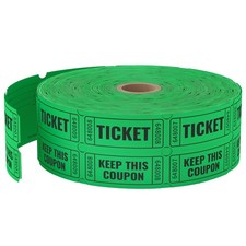2000 Green Raffle Tickets 4 Color Selection , Double Roll, Ticket for Events...