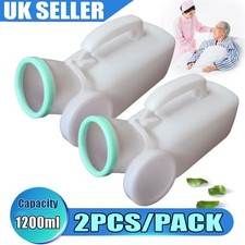 2x Male Urinal Bottle 1200ml Pee Bottles for Men Spill-Proof & Portable UK STOCK