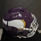 Paul Krause Signed/inscribed “HOF 98” Throwback Vikings F/s Speed Rep (Schwartz)