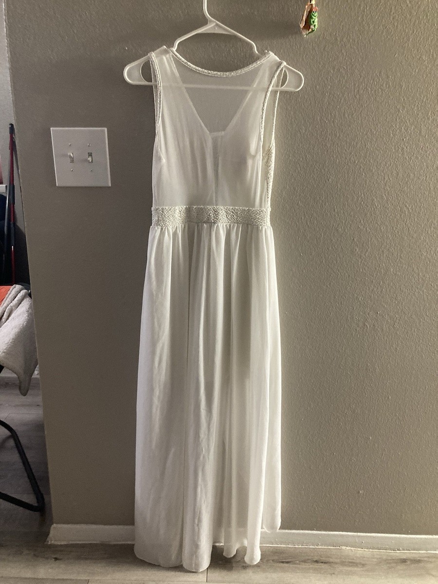 Cameo White Dress maxi dress with lace Size medium | eBay