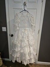 First Communion Dress Satin And Lace Made By Little Brittany Bowed Sleeves