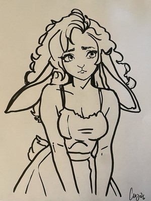 Original Fine Art Marker   Drawing Furry Fandom 8.5x11