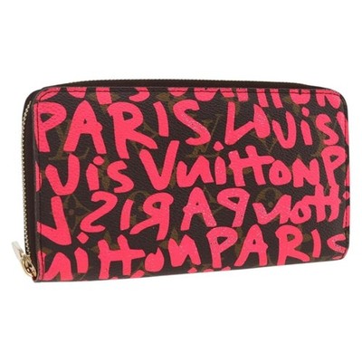 LOUIS VUITTON Monogram Graffiti Zippy Wallet Wallet Pink M93710