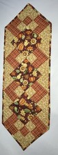 Table Runner 13 X 40 Fall Autumn Quilted Handmade Hexagonal
