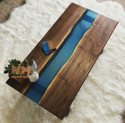 36'' x 22'' Epoxy Coffee Sofa Table Top Rectangle Design for Modern Living Spaces
