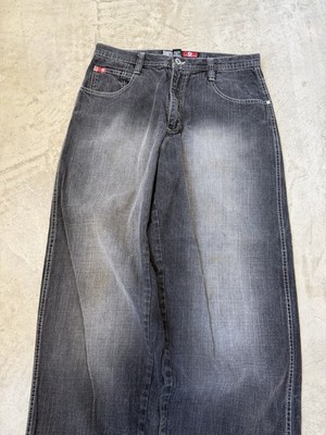 Vintage Y2K Southpole Red Tab Jeans Size 34 Black Baggy Grunge