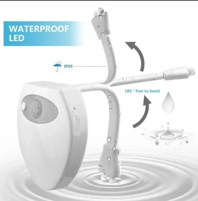Luz Led Con Sensor De Movimiento Esterilización UV Para Inodoros WC 16 ColoRes