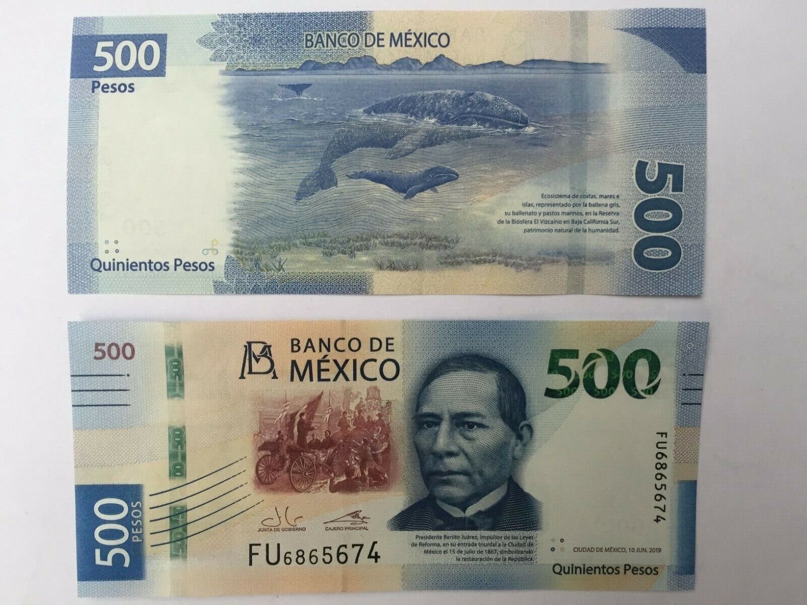 MEXICAN BANKNOTE 500 MEXICAN PESOS NEW 19 mayo 2017 AN6063888 MEXICANWONDERS