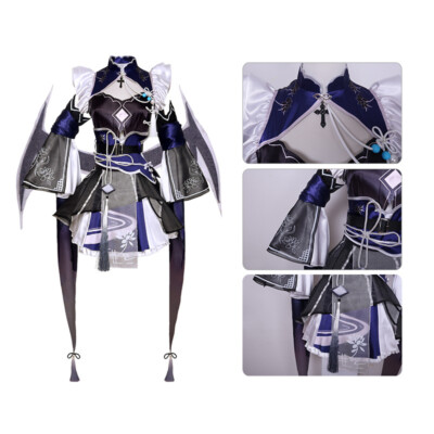 Anime Virtual YouTuber Higashi yukihasu Costume Dress Wing W/Hair Accessories