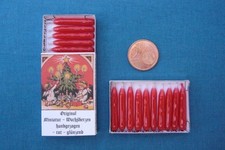 ECHTE handgezogene MINIATUR - WACHSKERZEN -rot- Sort C2 - mit Deko - Schachtel +