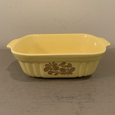 Vintage 1983 Pfaltzgraff FTDA 16 Oz Ceramic Baking & Serving Dish yellow bread