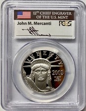 2002-W $100 1oz Platinum American Eagle PCGS PR70 DCAM Mercanti 5690.00 per troy oz