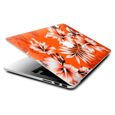 Skin Decals Wrap for MacBook Pro Retina 13" - Orange Tropical Hibiscus Flowers